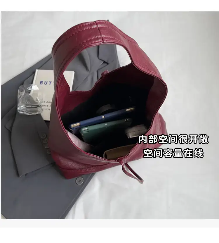 Large Capacity Women's Tote Bag Brown Leather 2024 — feature 7