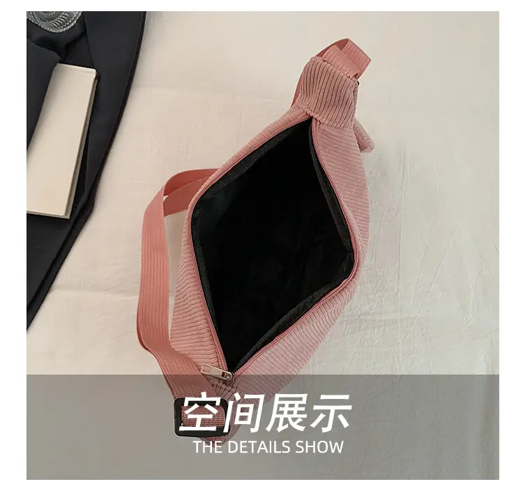 Pink Knitted Shoulder Bag Large Capacity Korean Style — feature 10