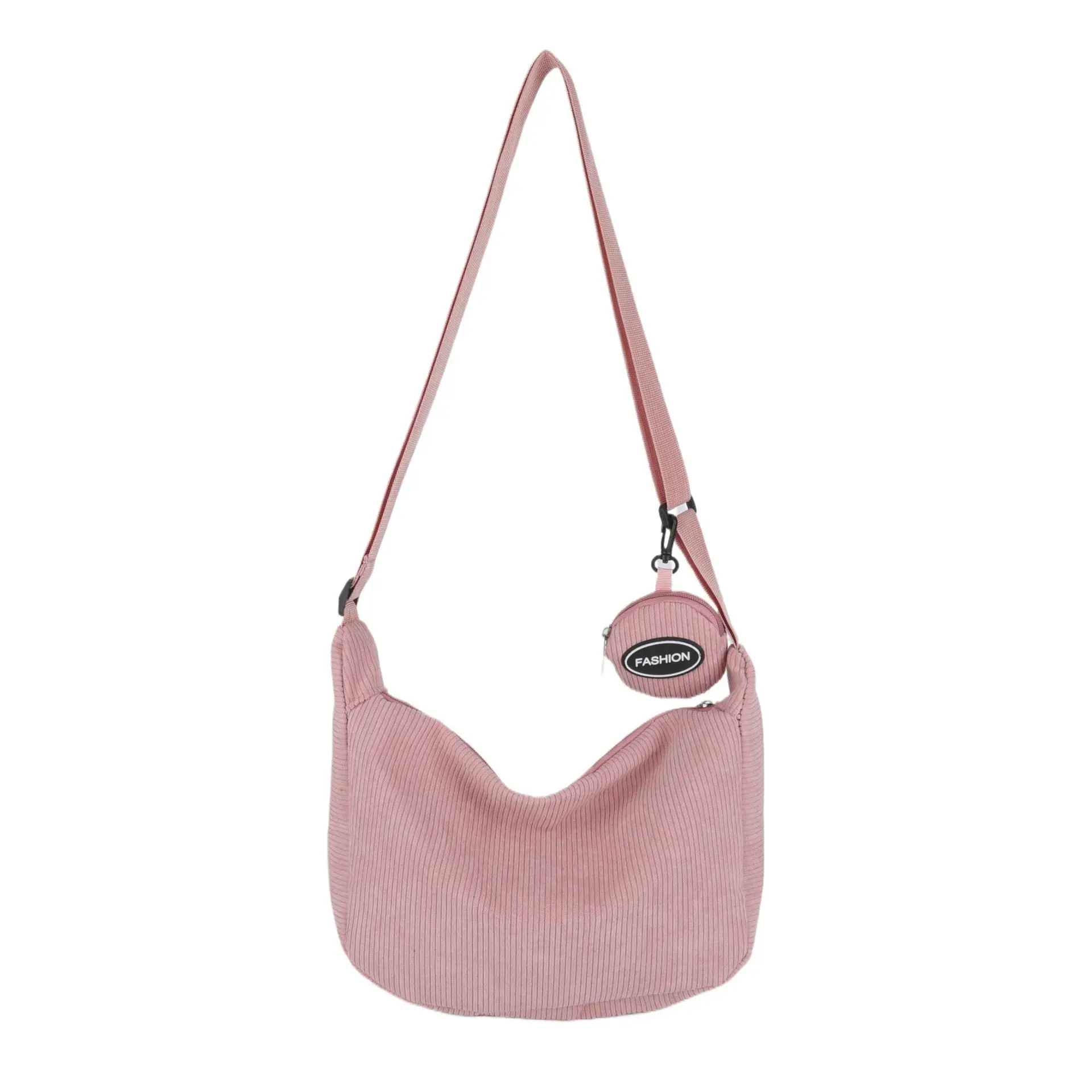Pink Knitted Shoulder Bag Large Capacity Korean Style - Image 2
