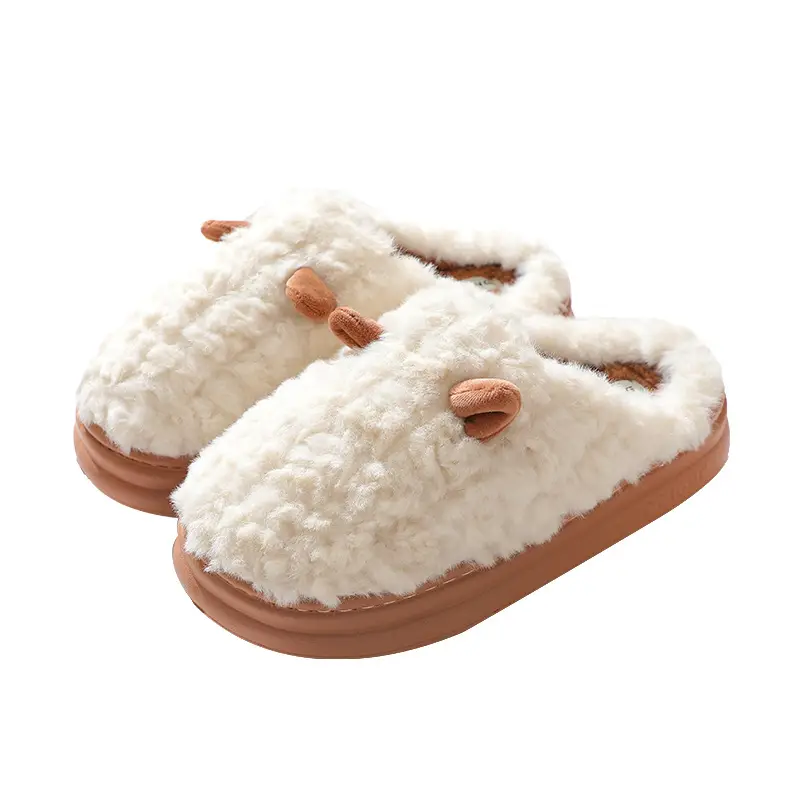 New Cartoon Cotton Slippers for Women Autumn and Winter Wholesale Home Baotou Couple Home Warm Non-slip Plush Cotton Slippers for Men