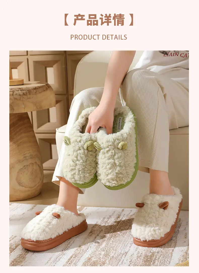 New Cartoon Cotton Slippers for Women Autumn and Winter Wholesale Home Baotou Couple Home Warm Non-slip Plush Cotton Slippers for Men — feature 10