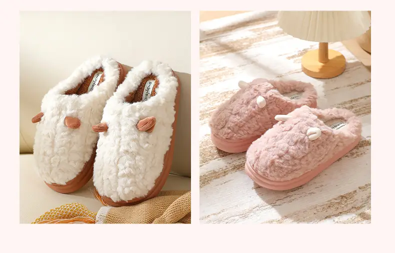 New Cartoon Cotton Slippers for Women Autumn and Winter Wholesale Home Baotou Couple Home Warm Non-slip Plush Cotton Slippers for Men — feature 11