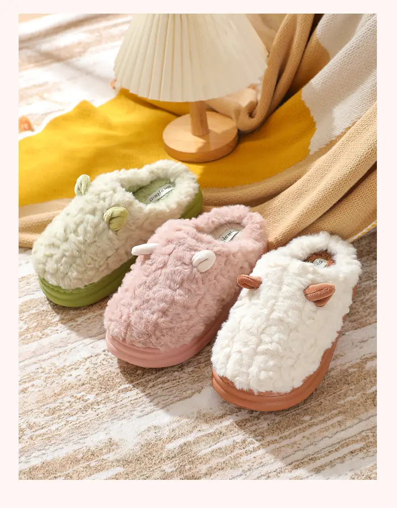 New Cartoon Cotton Slippers for Women Autumn and Winter Wholesale Home Baotou Couple Home Warm Non-slip Plush Cotton Slippers for Men — feature 14