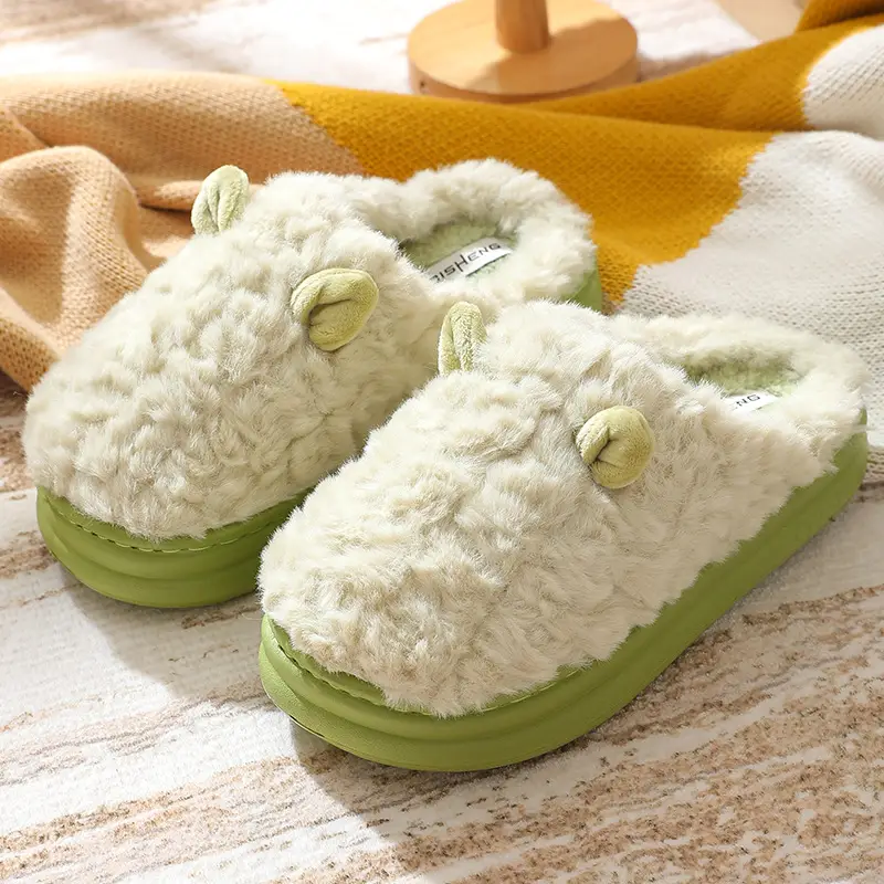 New Cartoon Cotton Slippers for Women Autumn and Winter Wholesale Home Baotou Couple Home Warm Non-slip Plush Cotton Slippers for Men