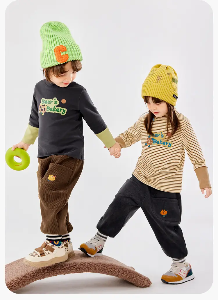 Dudu Boys Winter Cartoon T-Shirt with Bear Head Design — feature 18