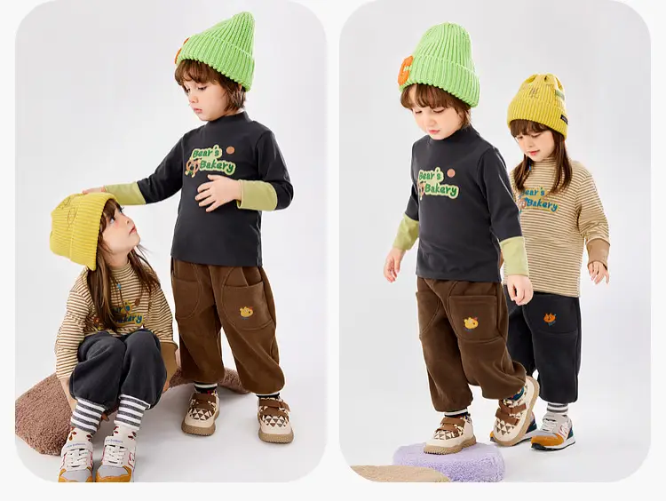 Dudu Boys Winter Cartoon T-Shirt with Bear Head Design — feature 19