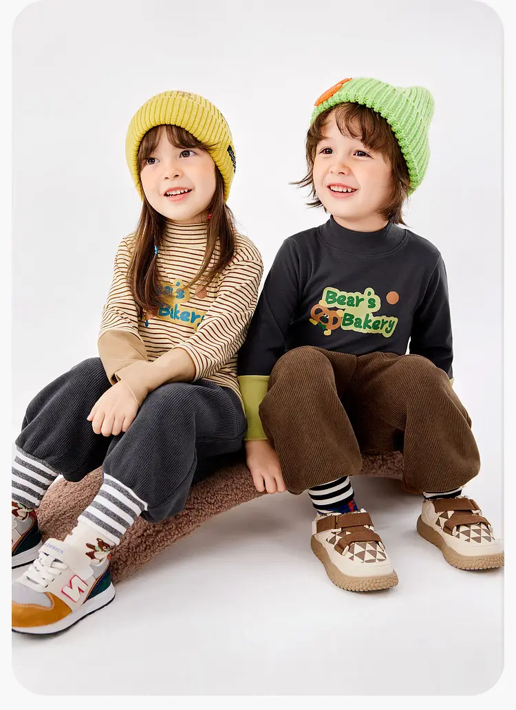 Dudu Boys Winter Cartoon T-Shirt with Bear Head Design — feature 20
