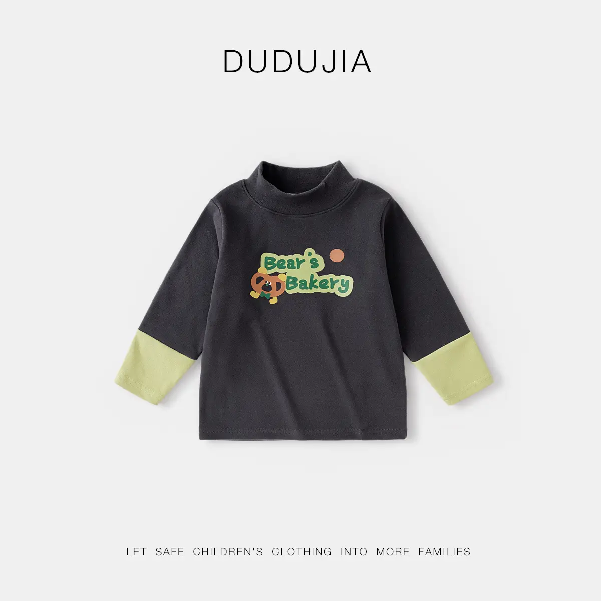 Dudu Boys Winter Cartoon T-Shirt with Bear Head Design - Image 2