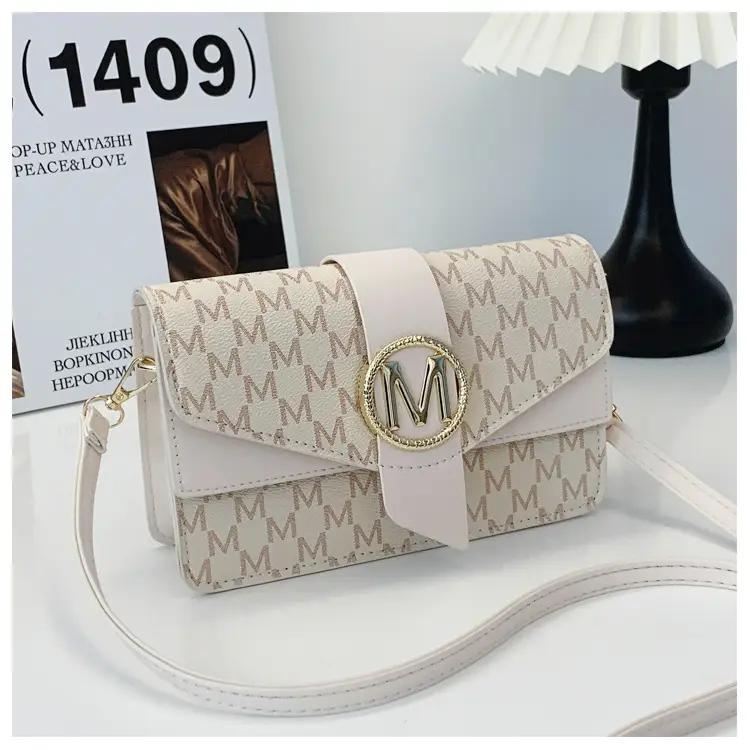 Women's Printed Letter Square Bag Brown M Logo - Image 2