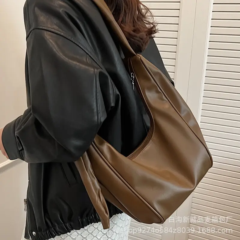 Retro Brown Leather Shoulder Bag for Women 2026 - Image 6