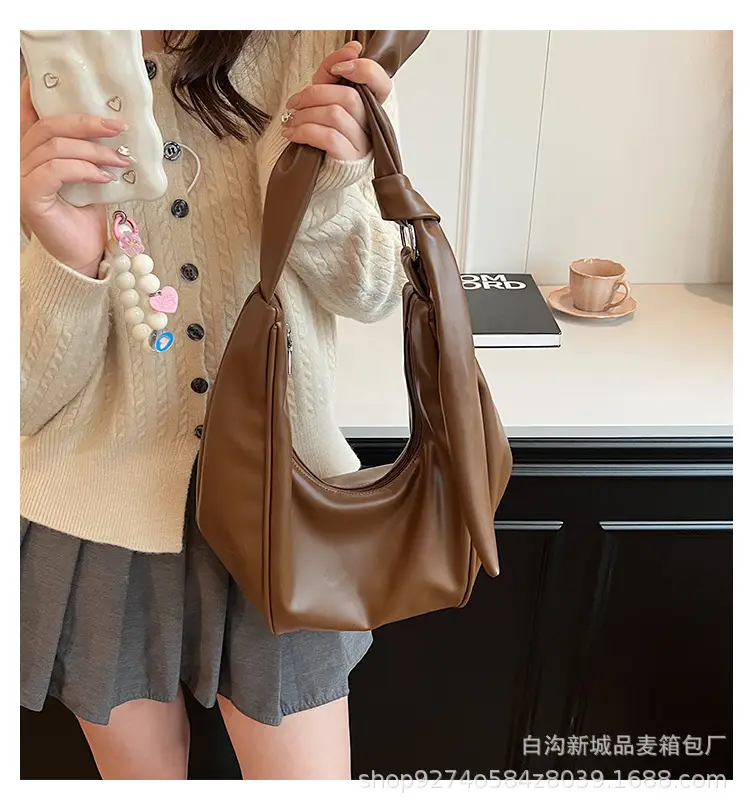 Retro Brown Leather Shoulder Bag for Women 2026 — feature 1