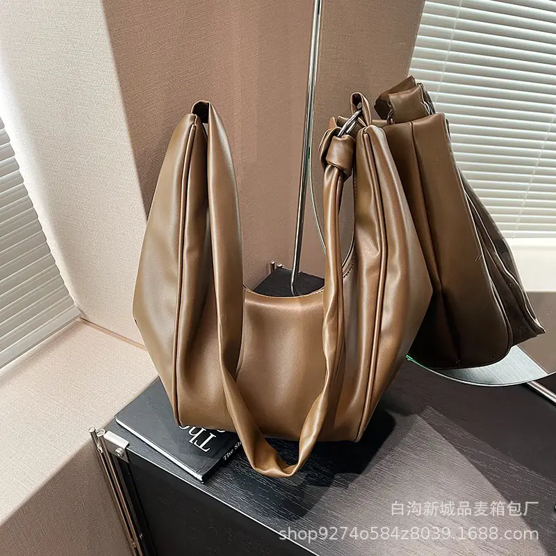 Retro Brown Leather Shoulder Bag for Women 2026 - Image 3