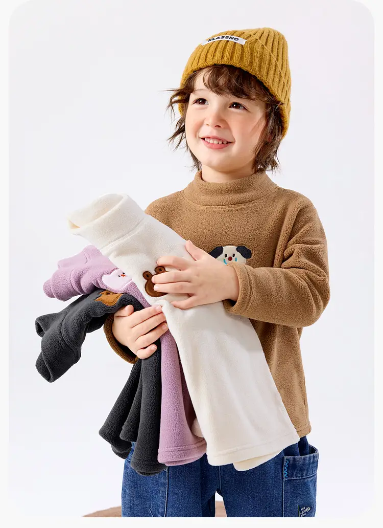 Baby Half-High Collar T-Shirt Brown Winter Warm — feature 11