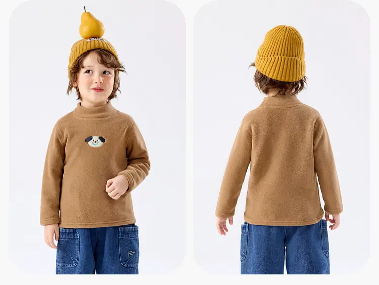 Baby Half-High Collar T-Shirt Brown Winter Warm — feature 12