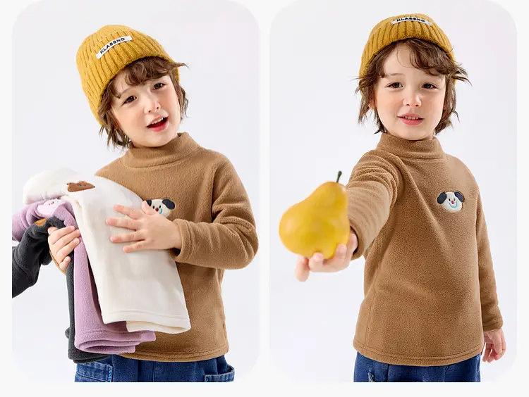 Baby Half-High Collar T-Shirt Brown Winter Warm — feature 14