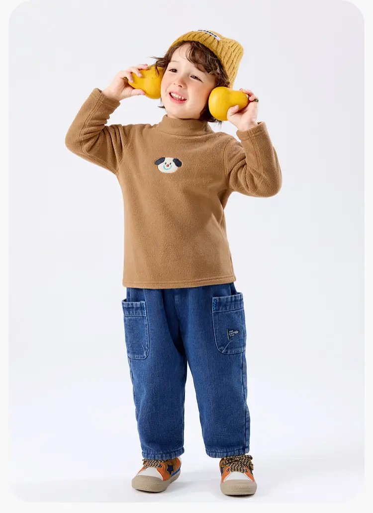 Baby Half-High Collar T-Shirt Brown Winter Warm — feature 15