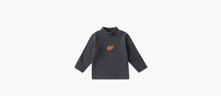 Baby Half-High Collar T-Shirt Brown Winter Warm — feature 9