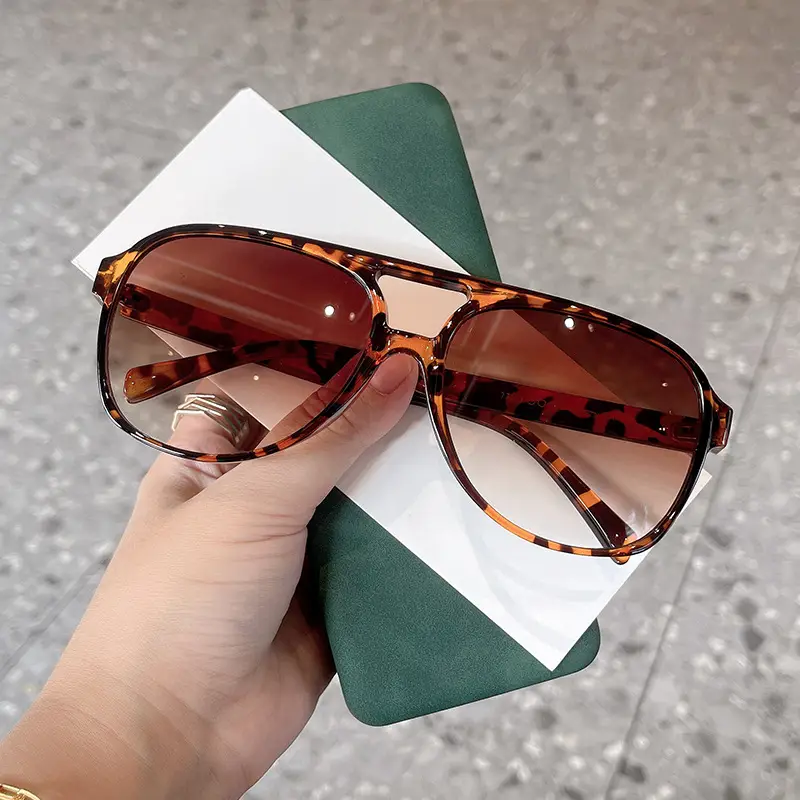 European American Cross Border Double Beam Sunglasses Fashion Large Frame Cyber Popular Toad Sunglasses Ins Personalized Retro Flower Bag Glasses Trendy