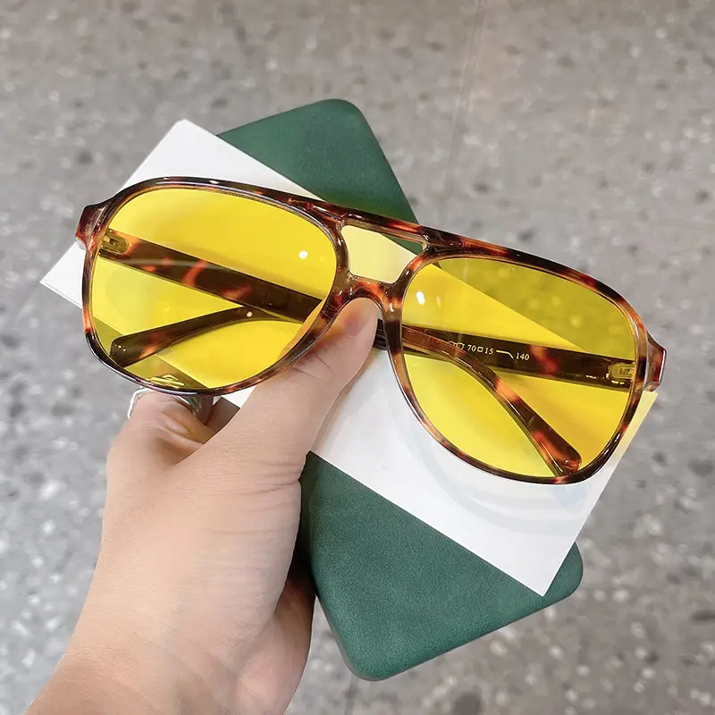 European American Cross Border Double Beam Sunglasses Fashion Large Frame Cyber Popular Toad Sunglasses Ins Personalized Retro Flower Bag Glasses Trendy