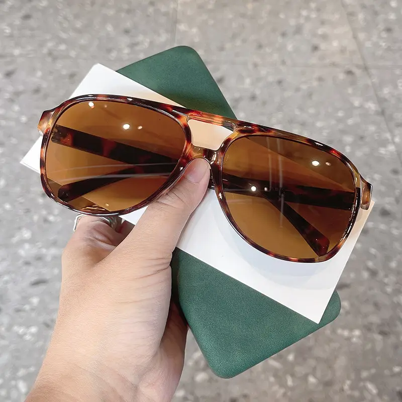 European American Cross Border Double Beam Sunglasses Fashion Large Frame Cyber Popular Toad Sunglasses Ins Personalized Retro Flower Bag Glasses Trendy — feature 12