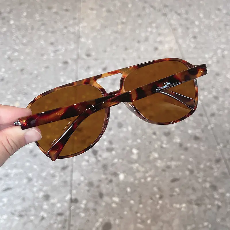European American Cross Border Double Beam Sunglasses Fashion Large Frame Cyber Popular Toad Sunglasses Ins Personalized Retro Flower Bag Glasses Trendy — feature 14