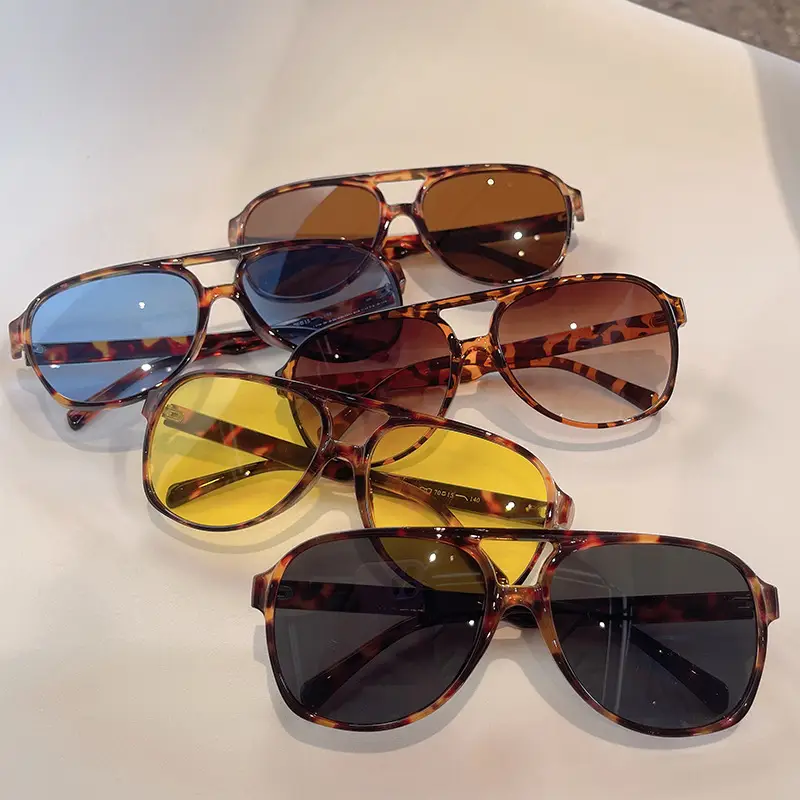 European American Cross Border Double Beam Sunglasses Fashion Large Frame Cyber Popular Toad Sunglasses Ins Personalized Retro Flower Bag Glasses Trendy — feature 2