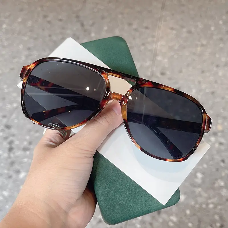 European American Cross Border Double Beam Sunglasses Fashion Large Frame Cyber Popular Toad Sunglasses Ins Personalized Retro Flower Bag Glasses Trendy — feature 4