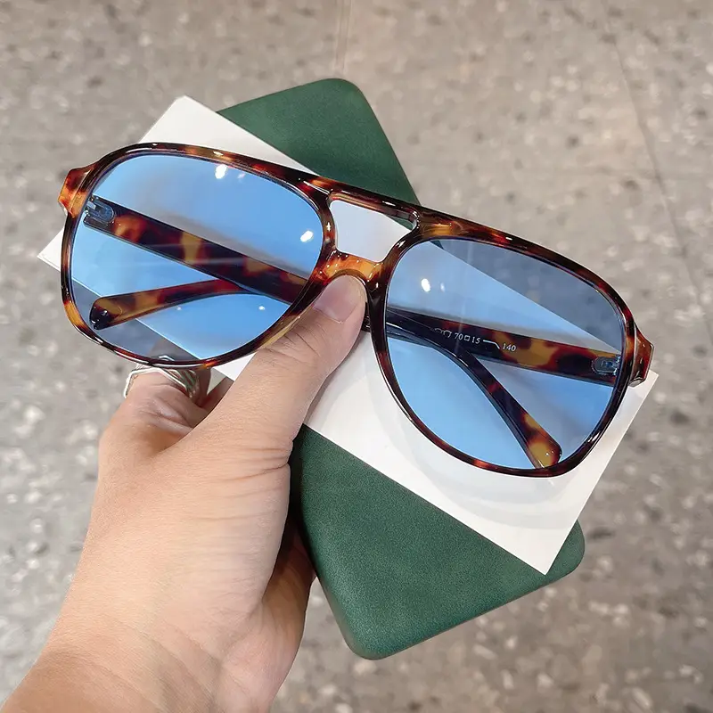 European American Cross Border Double Beam Sunglasses Fashion Large Frame Cyber Popular Toad Sunglasses Ins Personalized Retro Flower Bag Glasses Trendy — feature 8