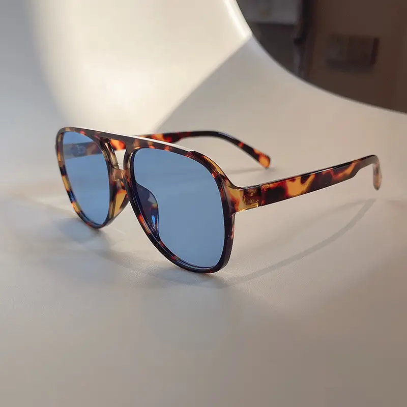 European American Cross Border Double Beam Sunglasses Fashion Large Frame Cyber Popular Toad Sunglasses Ins Personalized Retro Flower Bag Glasses Trendy
