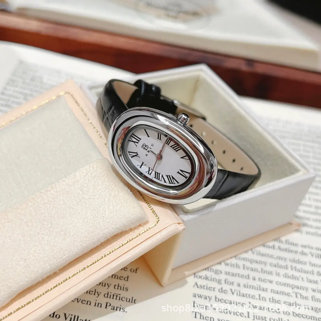 Niche Vintage Women's Watch Simple Casual Belt Exquisite Waterproof Student's Watch French Middle Small Dial Watch for Women
