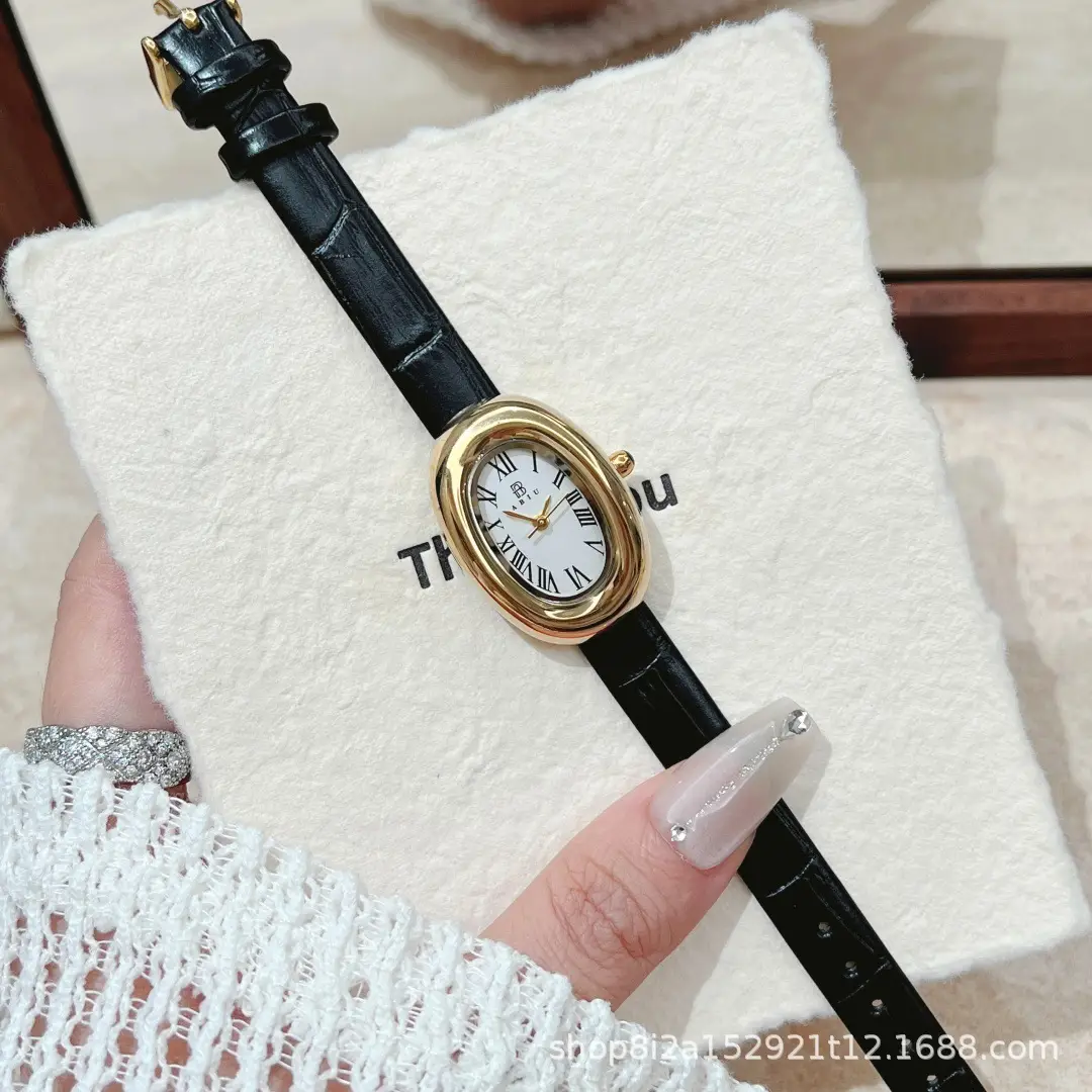 Niche Vintage Women's Watch Simple Casual Belt Exquisite Waterproof Student's Watch French Middle Small Dial Watch for Women