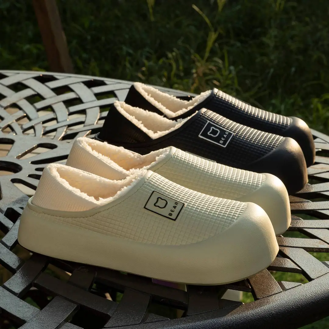 fleece-lined Waterproof Cotton Slippers Women's Home Thick-soled Moon Shoes Autumn and Winter Indoor Household Couple's Moon Bag Heel Cotton Shoes for Men