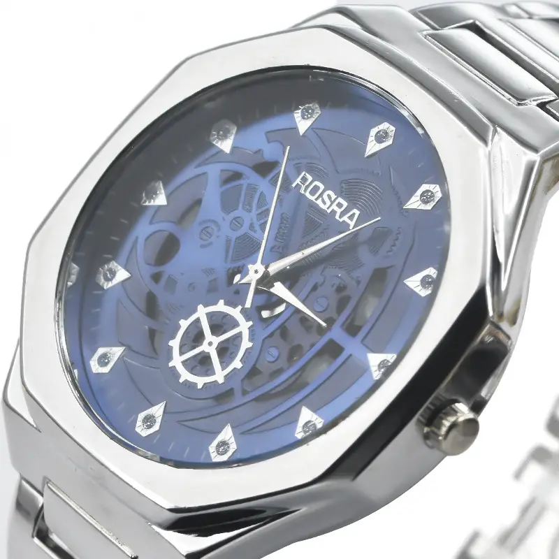 Rosra Men's Black Gold Quartz Watch with Diamond Dial - Image 10