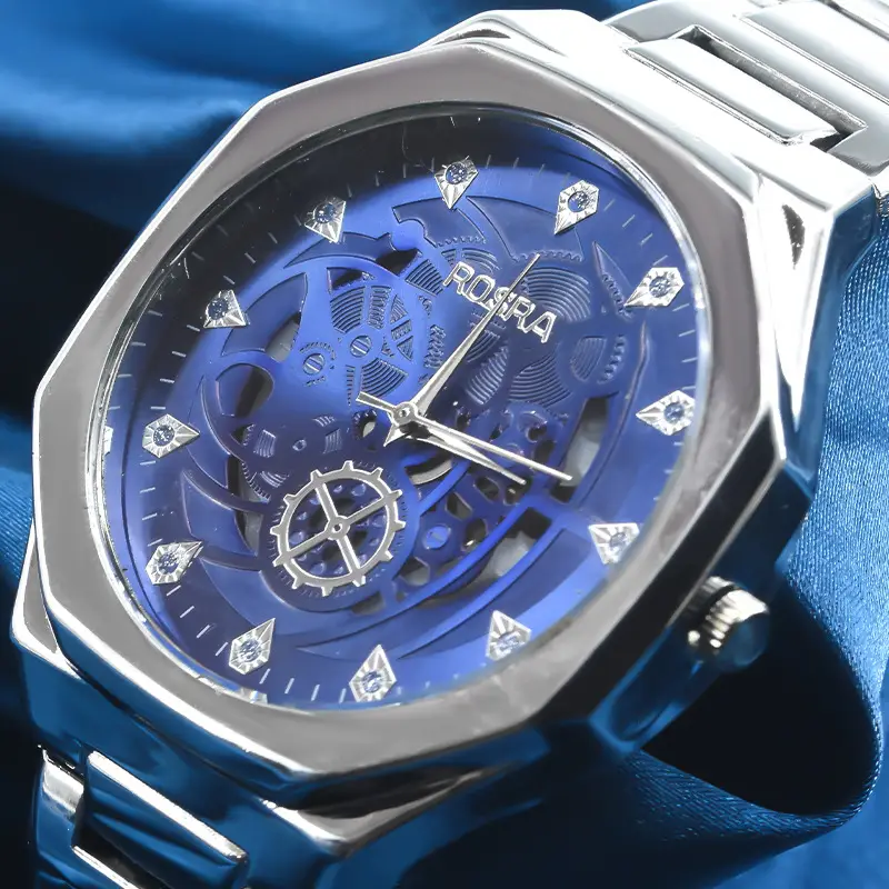 Rosra Men's Black Gold Quartz Watch with Diamond Dial — feature 15