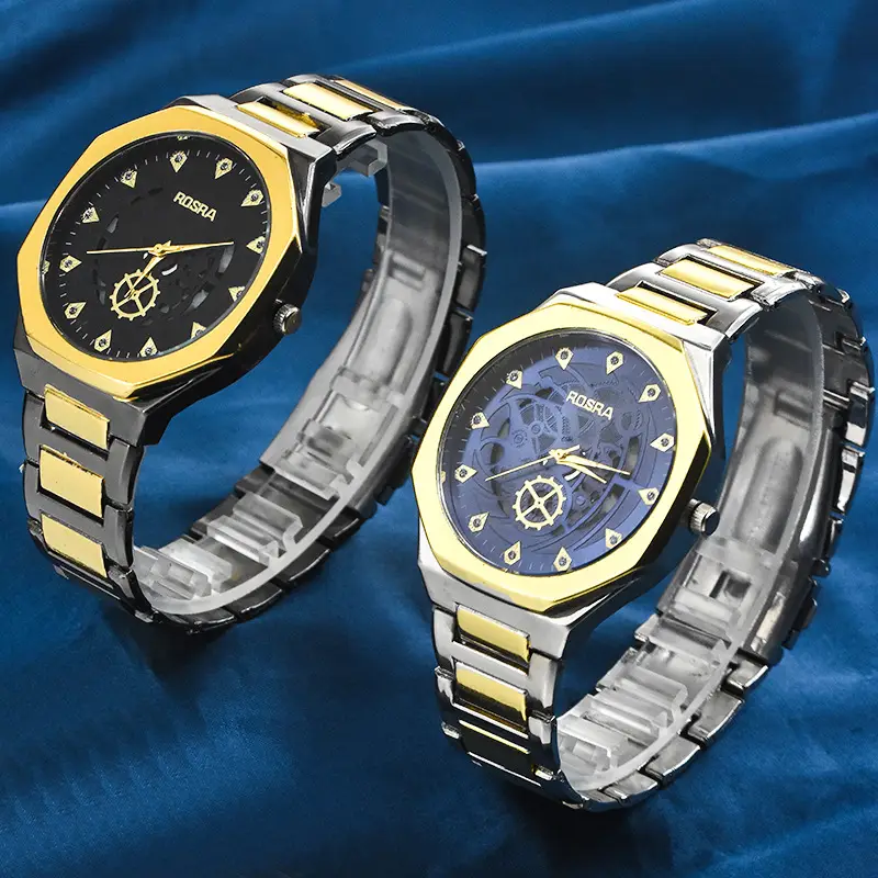 Rosra Men's Black Gold Quartz Watch with Diamond Dial — feature 19