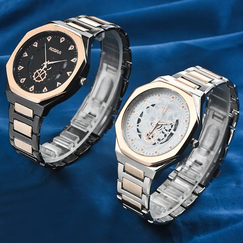 Rosra Men's Black Gold Quartz Watch with Diamond Dial — feature 20
