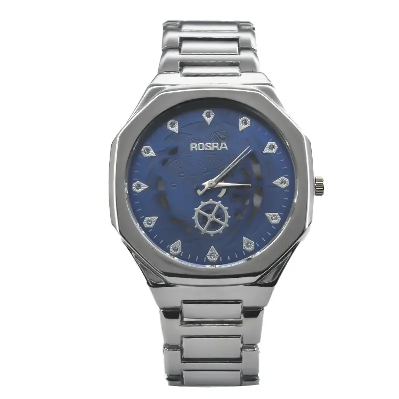 Rosra Men's Black Gold Quartz Watch with Diamond Dial - Image 2