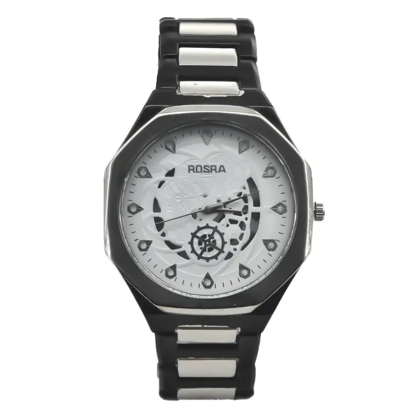 Rosra Men's Black Gold Quartz Watch with Diamond Dial - Image 3