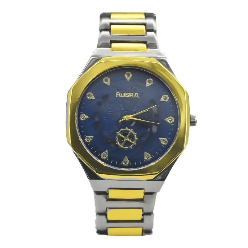 Rosra Men's Black Gold Quartz Watch with Diamond Dial - Image 5