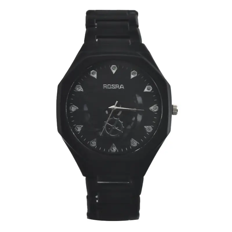 Rosra Men's Black Gold Quartz Watch with Diamond Dial - Image 8