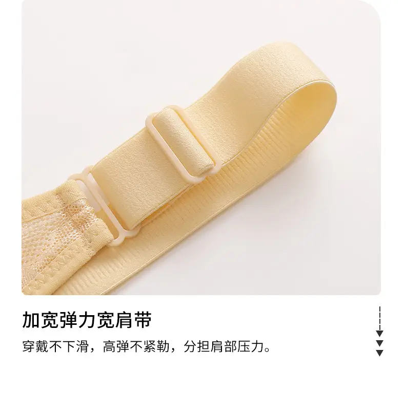 New plus size Gather No Steel Ring Comfortable Breathable Bra Lace Cloth Four Buckle Thin Mold Cup Side Collusion Mom Underwear — feature 19
