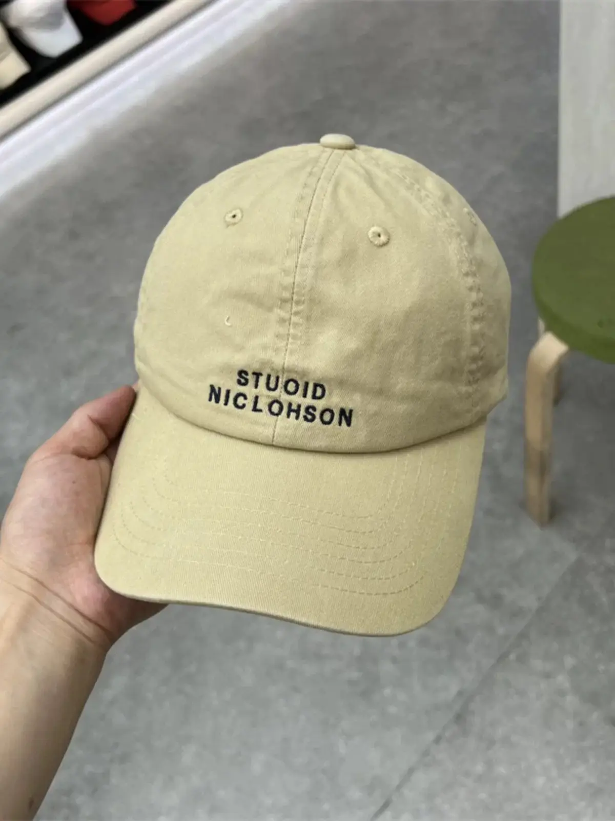 Stupid Niclohson Beige Peaked Baseball Cap - Image 8