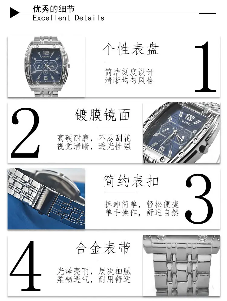 Black Explosions Barrel Men's Quartz Watch — feature 9