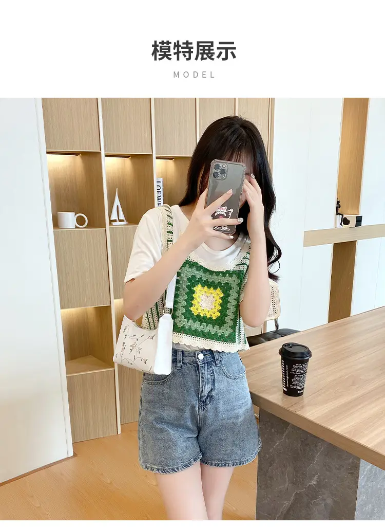 Elegant Embroidered Women's Underarm Bag Beige — feature 7