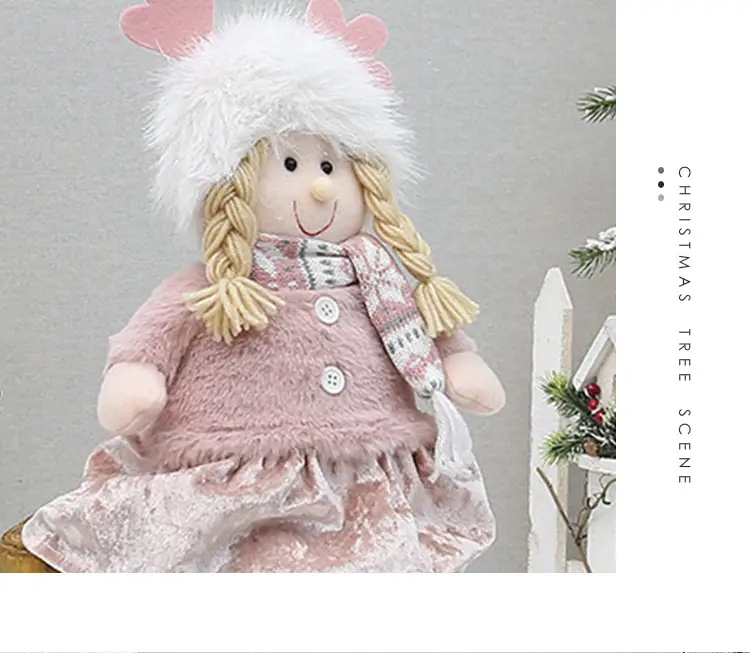 Pink Faux Fur Christmas Doll with Antlers for Boys Girls — feature 7