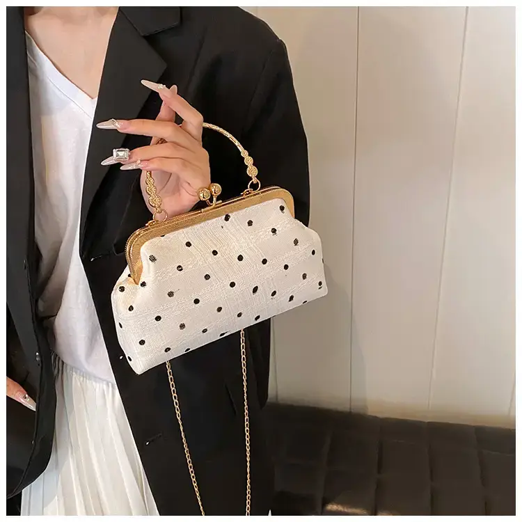 Women's Shell Bag with Chain & Wave Point Design — feature 15