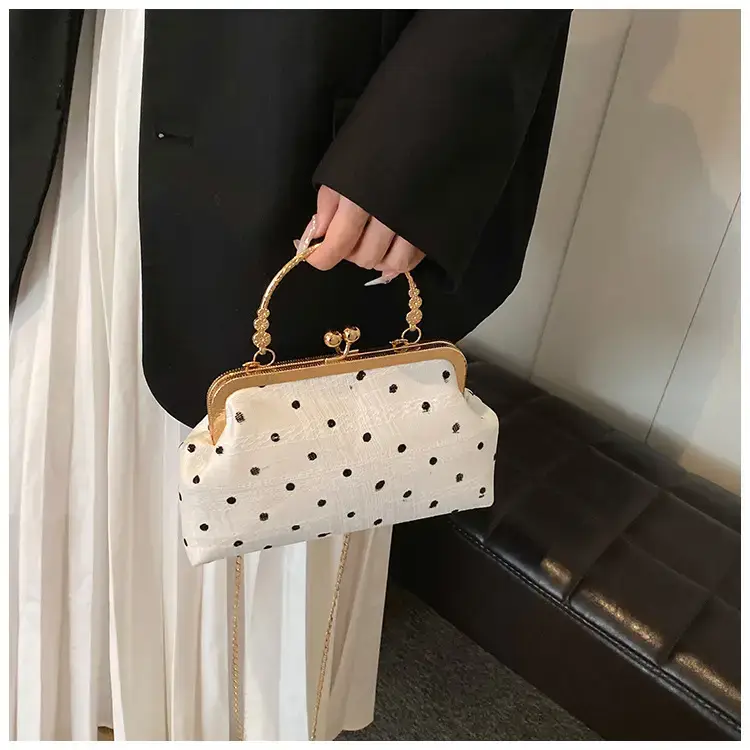 Women's Shell Bag with Chain & Wave Point Design — feature 16