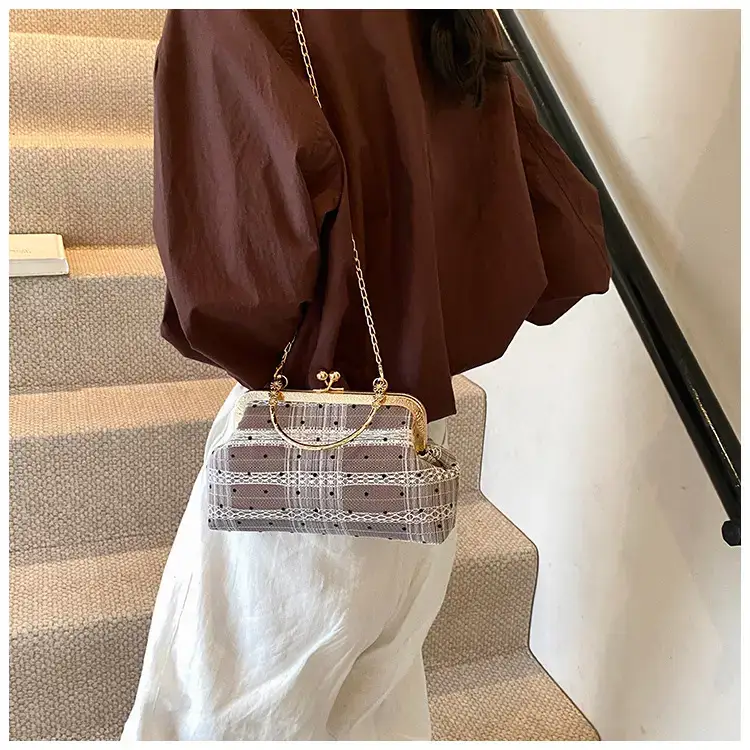 Women's Shell Bag with Chain & Wave Point Design — feature 20