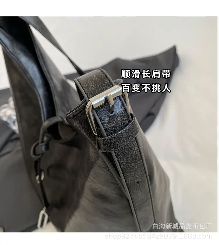 Korean Style Brown Leather Commuter Shoulder Bag for Women — feature 3