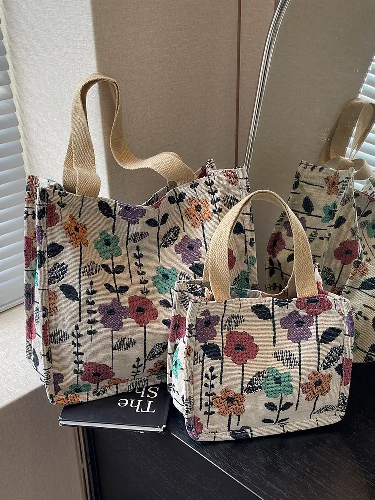 Large Floral Print Commuter Tote Bag for Women - Image 7